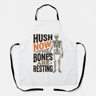 Lustiges Skelett-Shirt, Hush Now Halloween Gravur Schürze