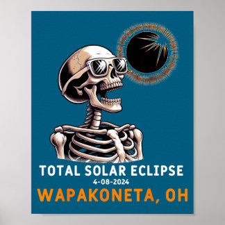 Lustiges Skelett Sonnenfinsternis Wapakoneta Ohio Poster