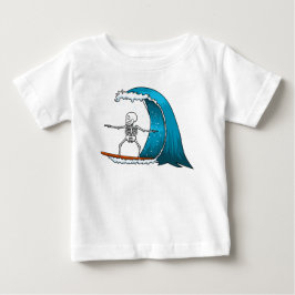 Lustiges Skelett surft Baby T-shirt
