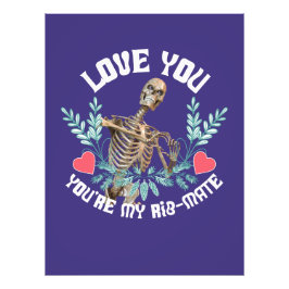 Lustiges Skelett Valentinstag Rib Mate Goth Humor Fotodruck