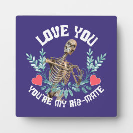 Lustiges Skelett Valentinstag Rib Mate Goth Humor Fotoplatte