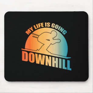 Lustiges Skidesign für Männer Frauen Skiabfahrt Mousepad