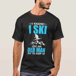 Lustiges Skidesign für Opa Männer Bergski T-Shirt