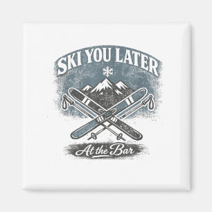 Lustiges Skidesign für Skiliebhaber Männer oder Fr Magnet