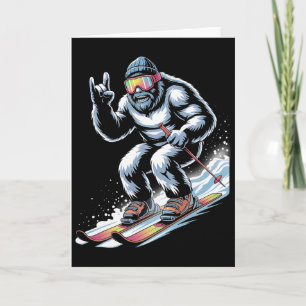 Lustiges Skifahren Bigfoot Ski Wintersport Snowboa Karte