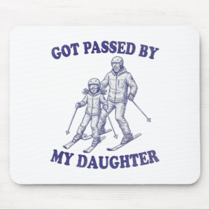 Lustiges Skifahren mit meiner Tochter _1 Mousepad