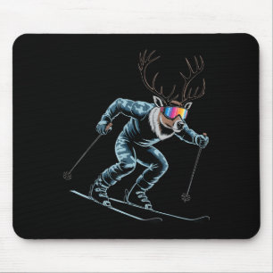 Lustiges Skifahren Rentier Ski Winter Srt Snowboar Mousepad