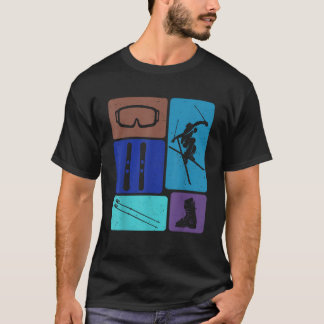 Lustiges Skifahren Ski Schnee Abenteuer Winterspor T-Shirt