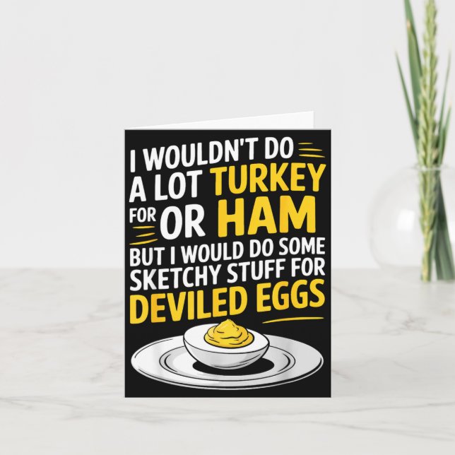 Lustiges skizzenhaftes Zeug für Deviled Eggs Sagt  Karte (Vorderseite)