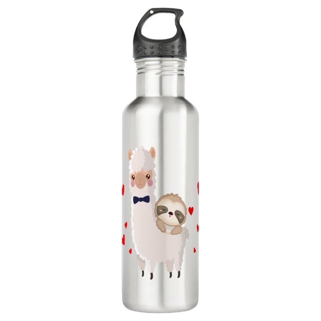 Lustiges Sloth-Reitlama-Shirt-lustige Edelstahlflasche (Vorderseite)