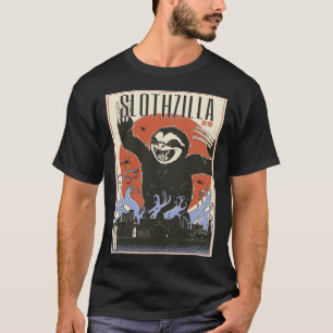 Lustiges Slothzilla Faultier Asien Monster T-Shirt