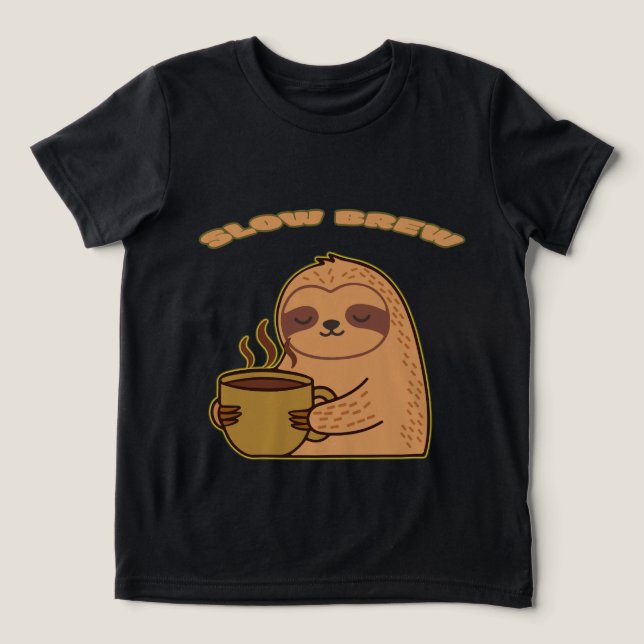 Lustiges Slow-Brew-Faultier-Shirt Tri-Blend Shirt (Design Vorderseite)