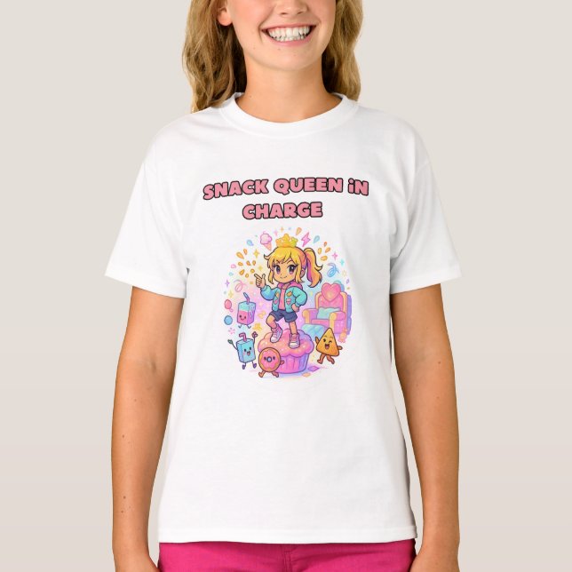 lustiges Snack Queen Girls Shirt (Vorderseite)