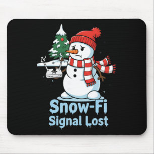 Lustiges Snow-fi-Signal verlorener Schneemann Weih Mousepad