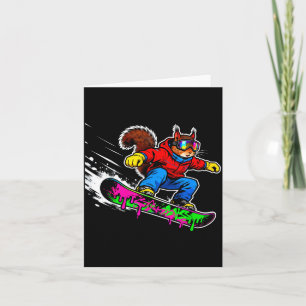 Lustiges Snowboard-Eichhörnchen-Outfit Mount Tier  Karte