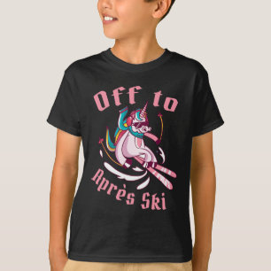 Lustiges Snowboard Skifahren Einhorn auf dem Weg z T-Shirt