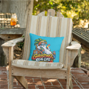 Lustiges Sommer-Outdoor-Kissen mit Geist-Motiv Kissen
