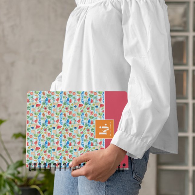 Lustiges Sommer Stylisches Monogramm Notizbuch Notizblock (Von Creator hochgeladen)