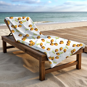 Lustiges Sommer-Taco-Margarita-Druckmuster Strandtuch