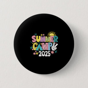 Lustiges Sommercamp 2025 Sommerferien Matching Fa Button
