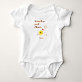 Lustiges "Sonnenschein und Chaos" Baby-T-Shirt - S Baby Strampler