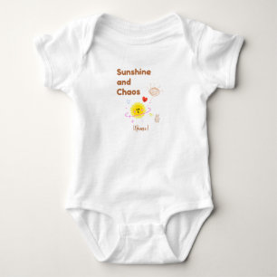 Lustiges "Sonnenschein und Chaos" Baby-T-Shirt - S Baby Strampler