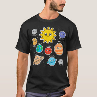 Lustiges Sonnensystem 9 Planeten Astronomie Sterne T-Shirt