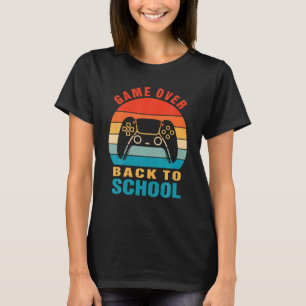 Lustiges Spiel Zurück zur Schule Game Over Lehrer T-Shirt
