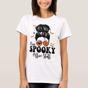 Lustiges Spuky-Büropersonal Unordentlicher Dutt Ha T-Shirt