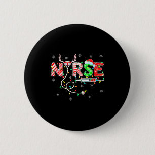 Lustiges Stethoskop-Rentier-Nurse-Hut für Frauen Button