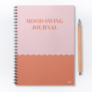 Lustiges Stimmungswechsel-Tagebuch Pink Orange Mod Notizblock