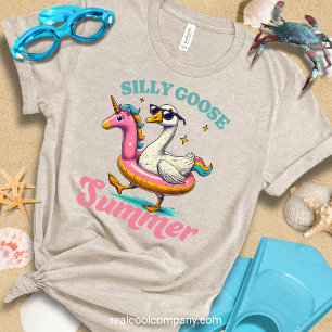 Lustiges Strand T-Shirt Silly Goose Sommer Tri-Blend Shirt