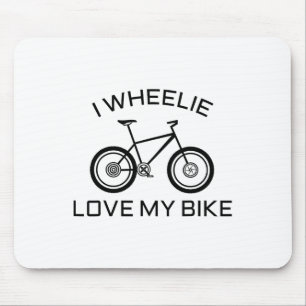 Lustiges Straßen-, Mountainbike-T-Shirt Ich liebe Mousepad
