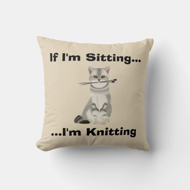Lustiges Stricker-Kissen Kissen (Vorderseite)