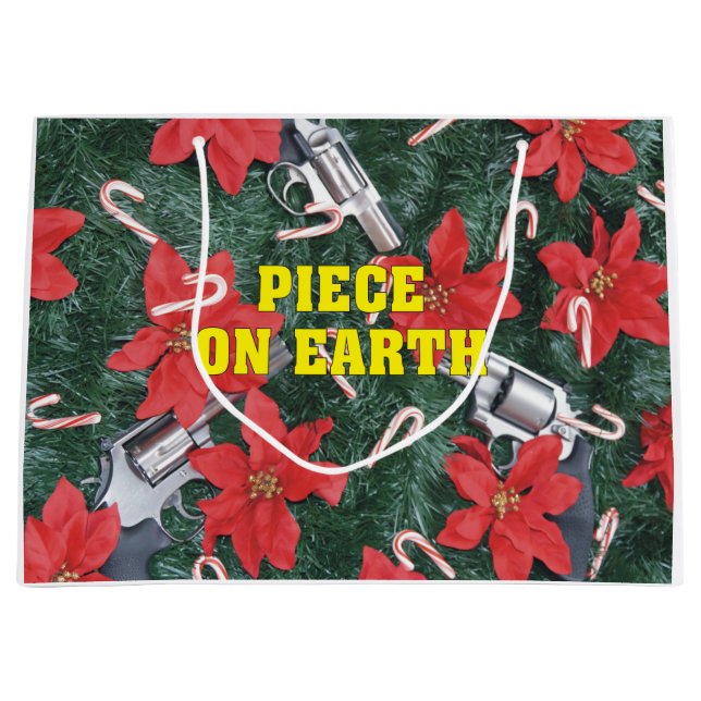 Lustiges Stück auf Erdprogewehr-Weihnachten Große Geschenktüte (Vorderseite)