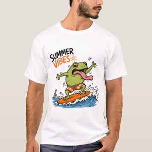 Lustiges Surfen-Frosch-Sommer-Vibes-T-Shirt T-Shirt