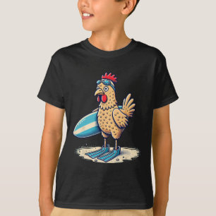 Lustiges Surfen-Huhn Mit Flossen Strand Design  T-Shirt