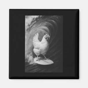 Lustiges Surfen Huhn Selfie Farm Tier Magnet