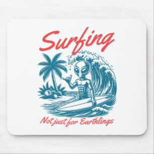 Lustiges Surfen Katze Selfie Mit Hai Meme Mousepad