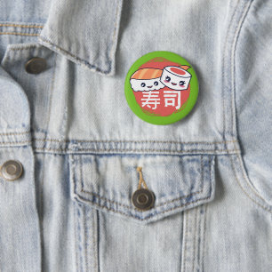 Lustiges Sushi-Cartoon-Design Button
