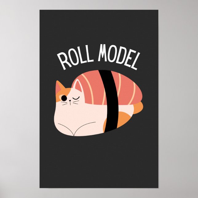 Lustiges Sushi-Katzen-Roll-Modell  Poster (Vorne)