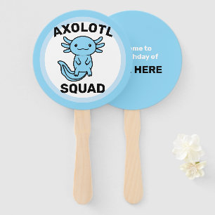 Lustiges süßes Axolotl-Squad-Party einstellbar bla Fächer
