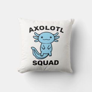 Lustiges süßes Axolotl-Squad-Party einstellbar bla Kissen