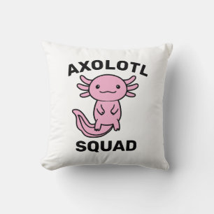 Lustiges süßes Axolotl-Squad-Party einstellbar bla Kissen