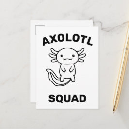 Lustiges süßes Axolotl-Squad-Party einstellbar bla Postkarte