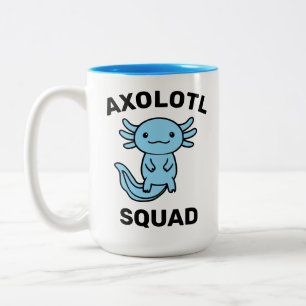 Lustiges süßes Axolotl-Squad-Party einstellbar bla Zweifarbige Tasse