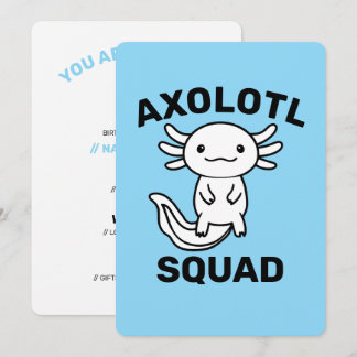 Lustiges süßes Axolotl-Team benutzerdefiniert edit Einladung