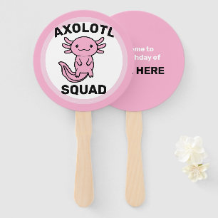 Lustiges süßes Axolotl-Team benutzerdefiniert edit Fächer