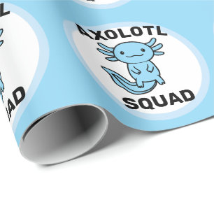 Lustiges süßes Axolotl-Team benutzerdefiniert edit Geschenkpapier