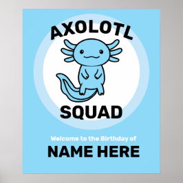 Lustiges süßes Axolotl-Team benutzerdefiniert edit Poster